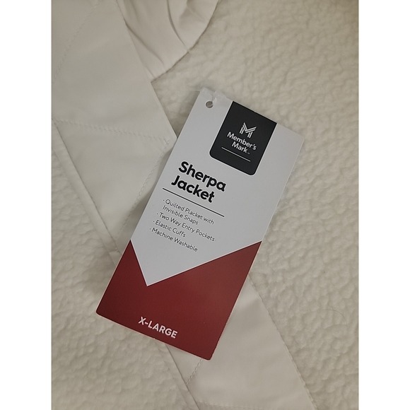Member's Mark Ladies Sherpa Jacket Size XXL White - Picture 2 of 3